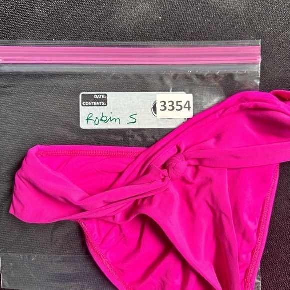 Bikini Bottom Hot Pink Small Robin Piccone Women's Olivia Knot Front Hipster - Picture 14 of 15